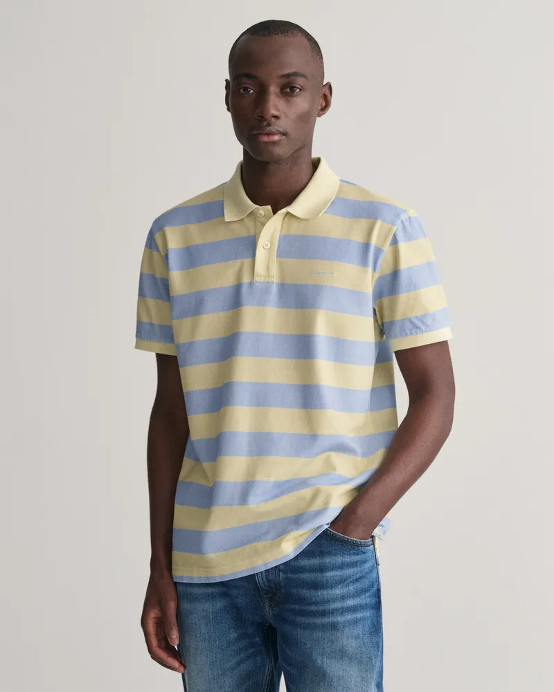 Gant Herren Heavy Washed Poloshirt mit Streifen 