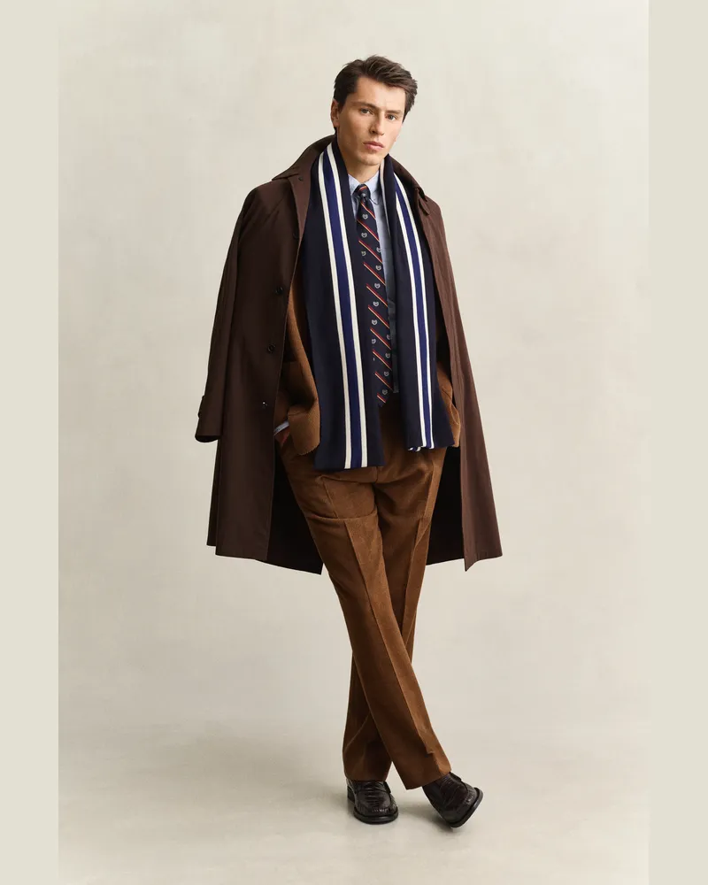 Gant Herren Gant x Yale Wollschal mit Streifen MARINE Marine