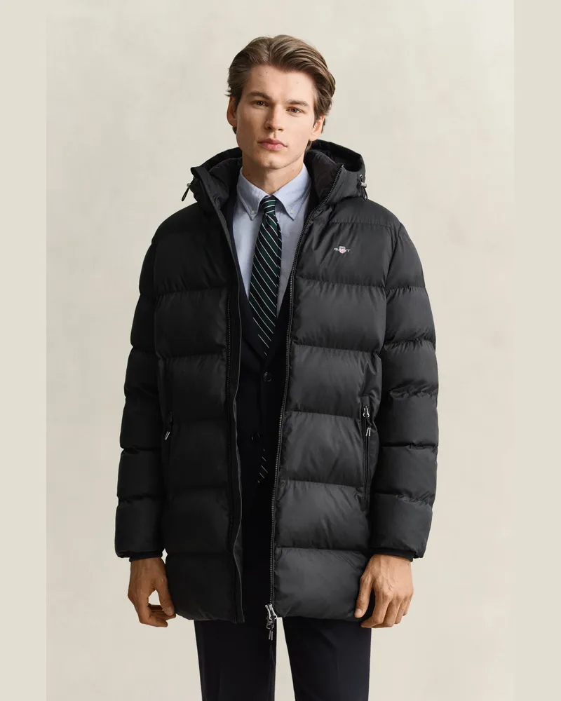 Gant Herren Mittellange Active Cloud Jacke Schwarz Schwarz