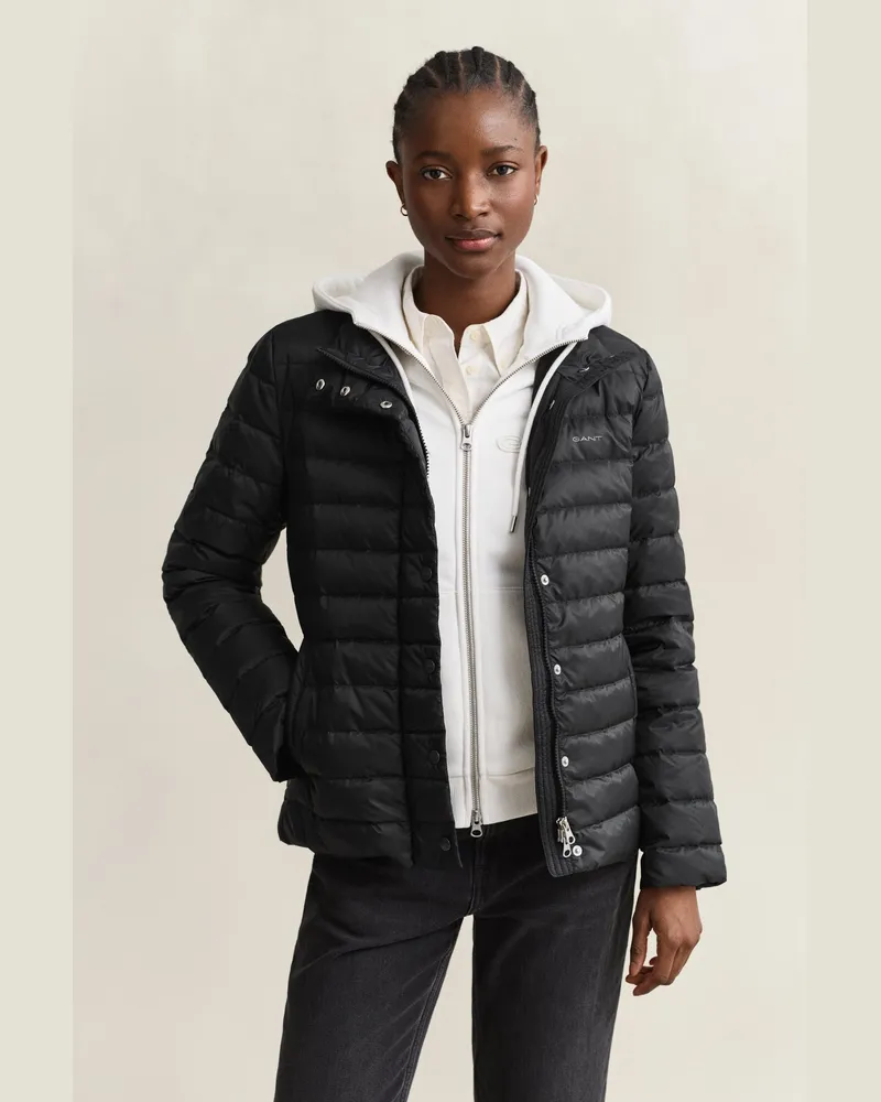 Gant Damen Leichte Daunenjacke Schwarz Schwarz
