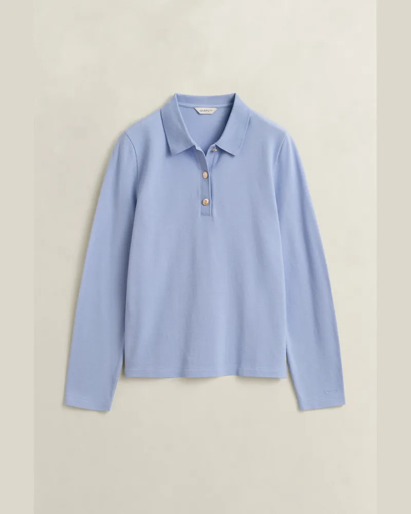 Gant Damen Langärmliges Piqué-Poloshirt MISTY LAVENDER Misty