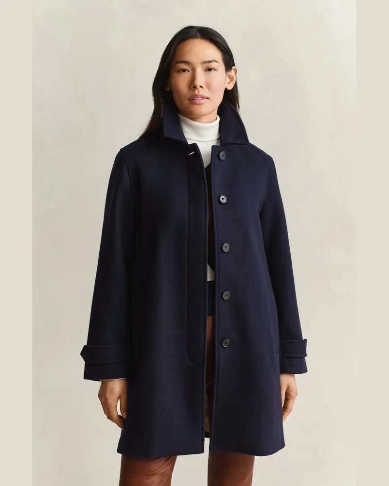 Gant Damen Kurzmantel aus Wollmischung EVENING Blau Evening