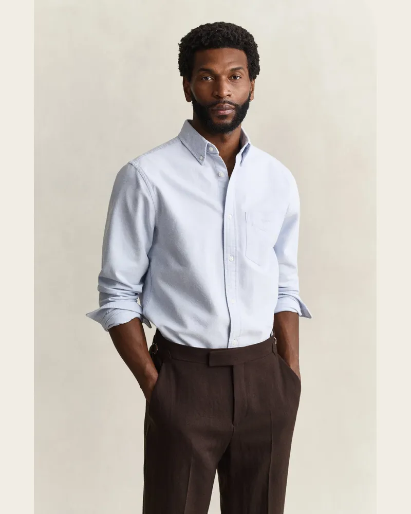 Gant Herren Hemd aus gebürstetem Oxford CLEAR SKY Clear