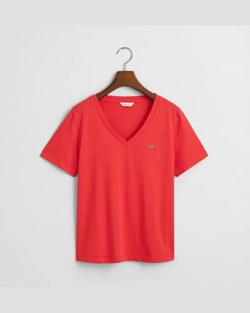 Gant Damen Shield V-Neck T-Shirt 
