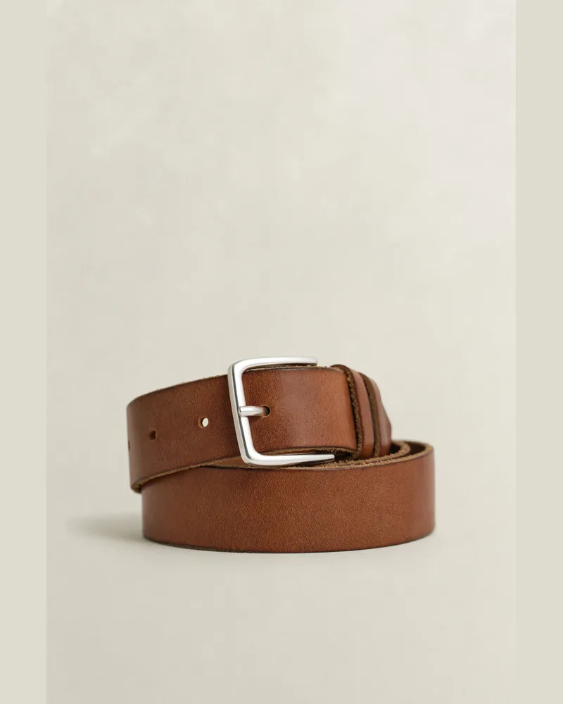 Gant Herren Gewalkter Ledergürtel TOBACCO Braun Tobacco