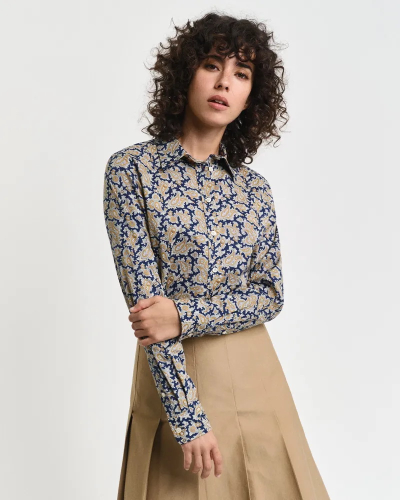 Gant Damen Regular Fit Paisley Bluse aus Baumwoll-Voile 