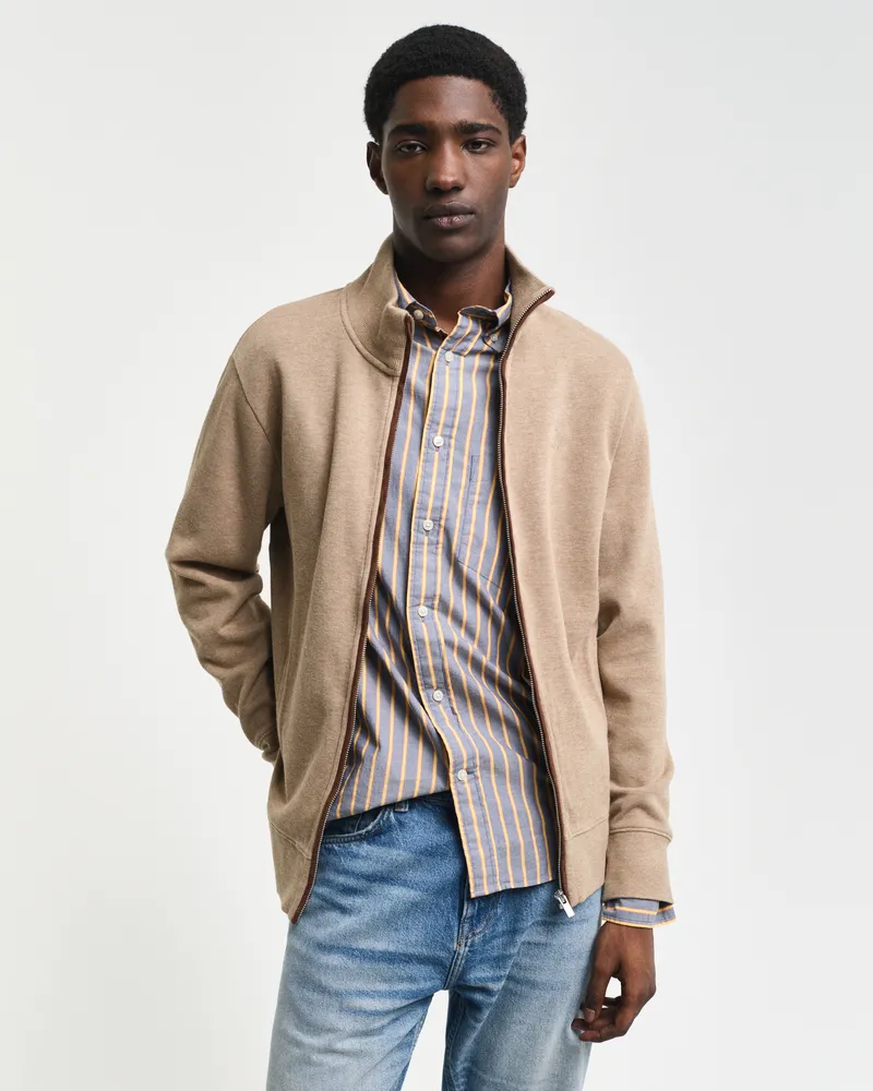 Gant Herren Sacker Rib Strickjacke mit Reißverschluss 