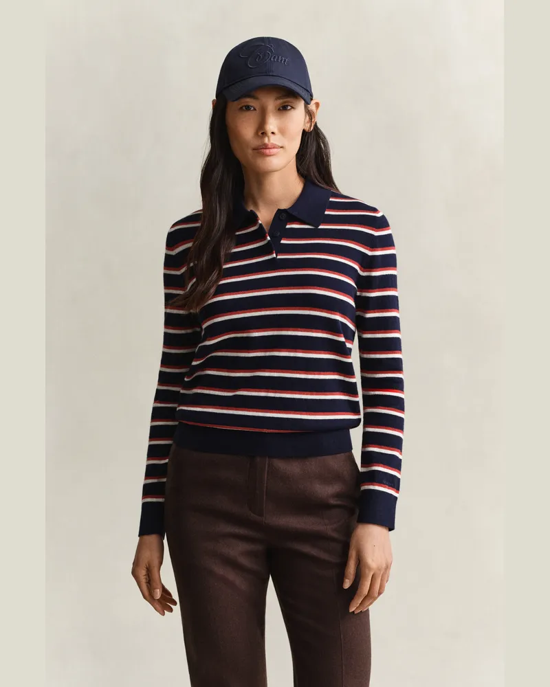 Gant Damen Gestreifter Feinstrickpullover EVENING Blau Evening
