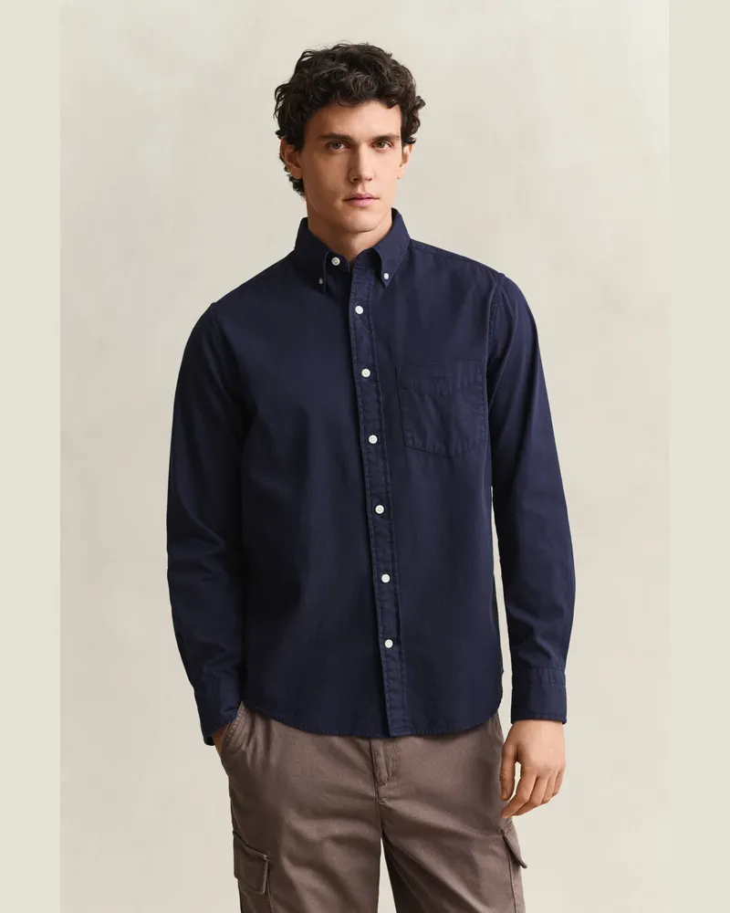 Gant Herren Regular Fit Twillhemd EVENING Blau Evening