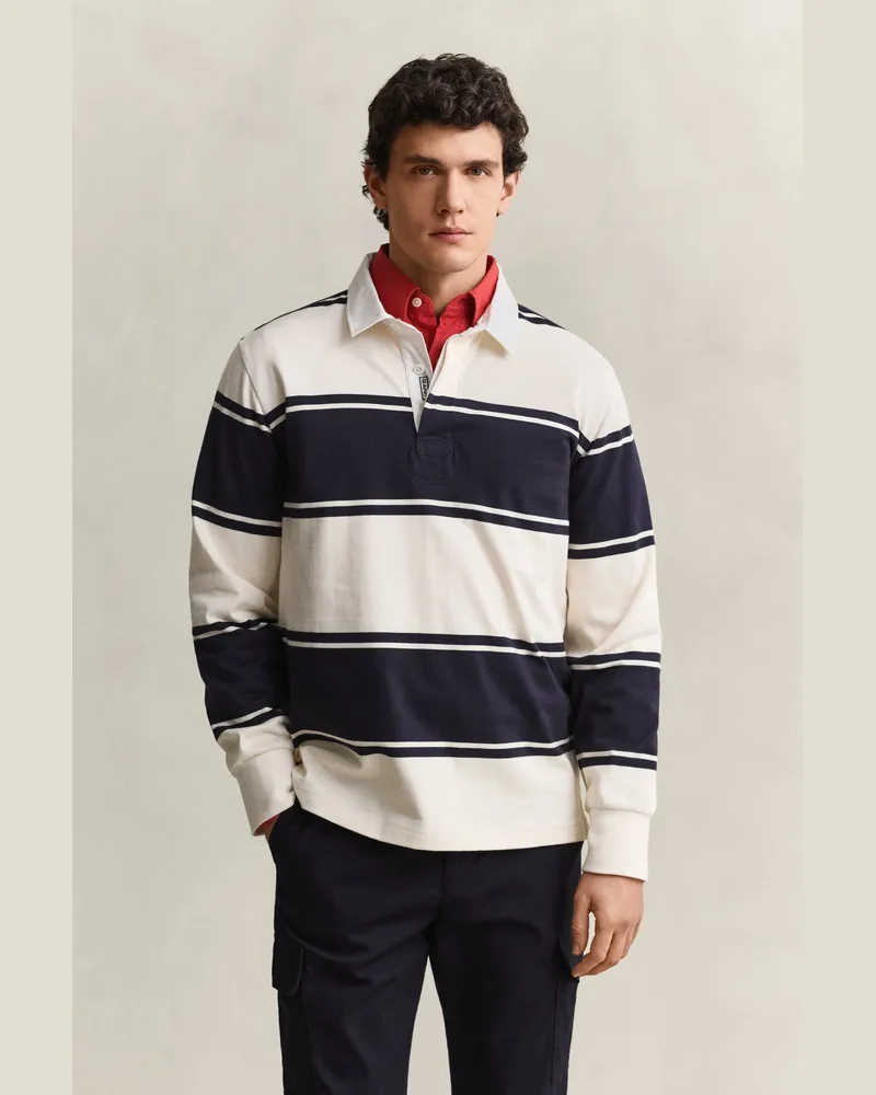 Gant Herren Gestreiftes Rugger EVENING Blau Evening