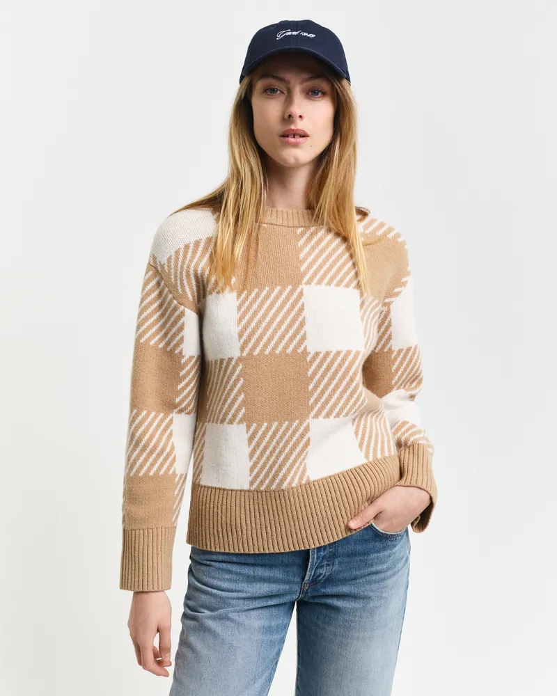 Gant Damen Buffalo Checked Rundhalspullover 