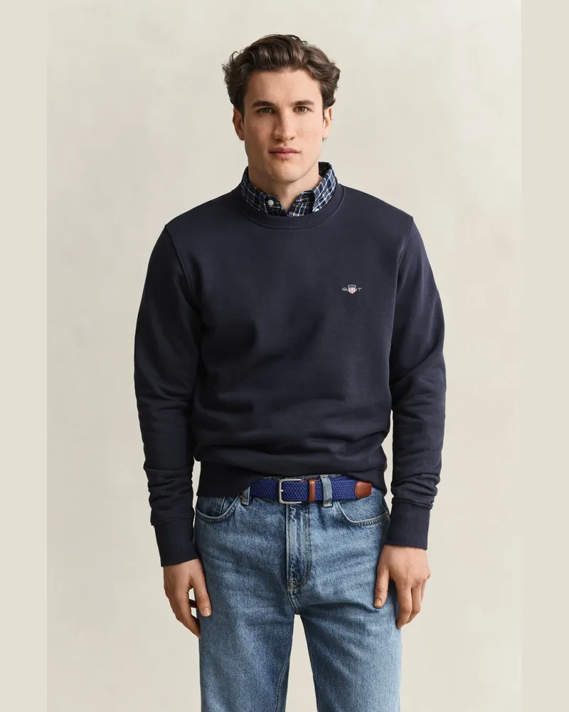 Gant Herren Shield Rundhals-Sweatshirt EVENING Blau Evening