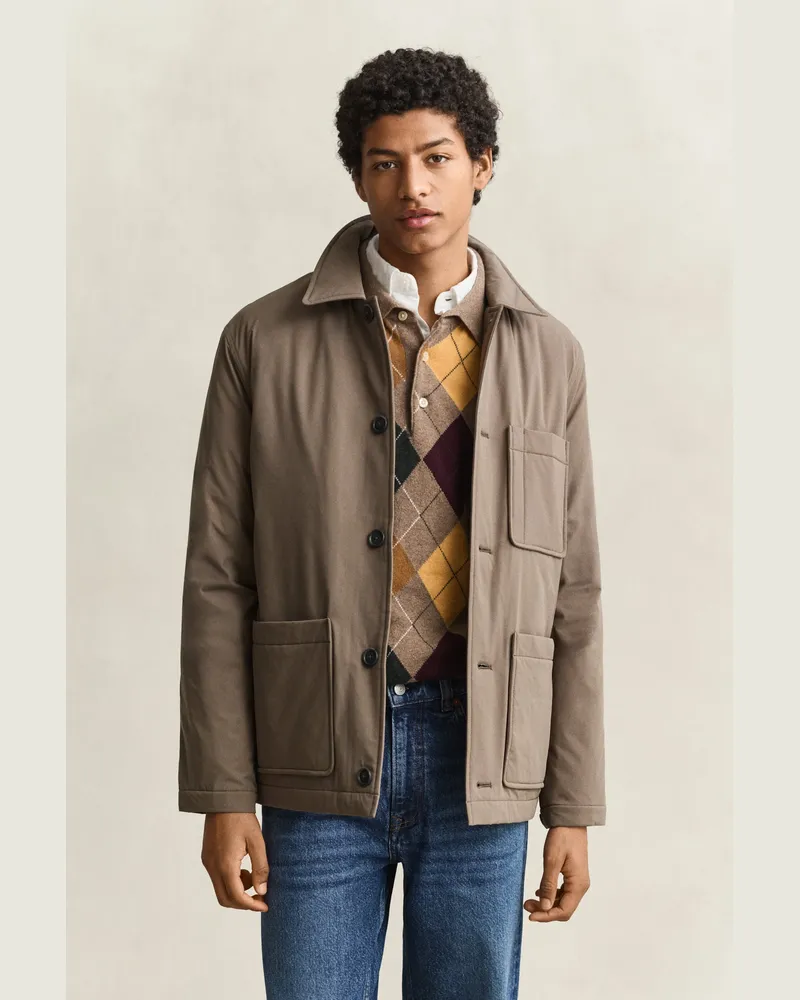 Gant Herren Wattierte Chore Jacket FADED TAUPE Faded
