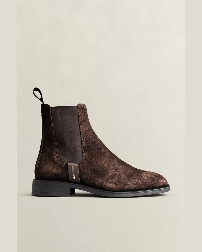 Gant Damen Fayy Stiefel aus Veloursleder WEATHERot Braun Weatherot