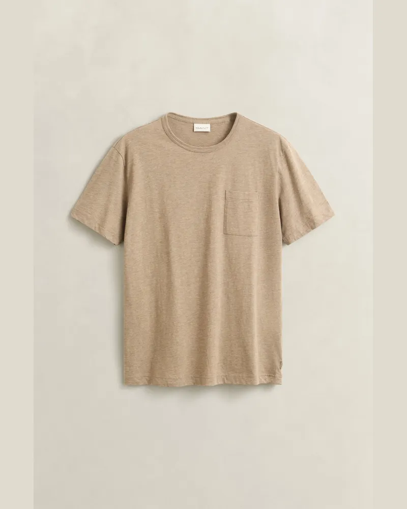 Gant Herren Meliertes T-Shirt DK SAND MELANGE Dk