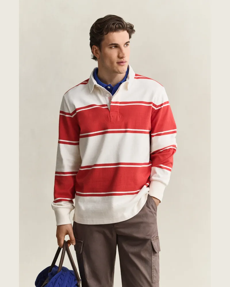 Gant Herren Gestreiftes Rugger MAPLE FIRE Maple