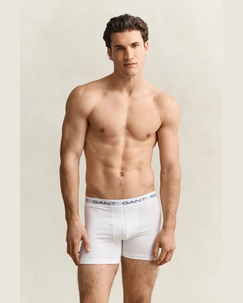 Gant Herren 3er-Pack Boxershorts Weiß Weiß