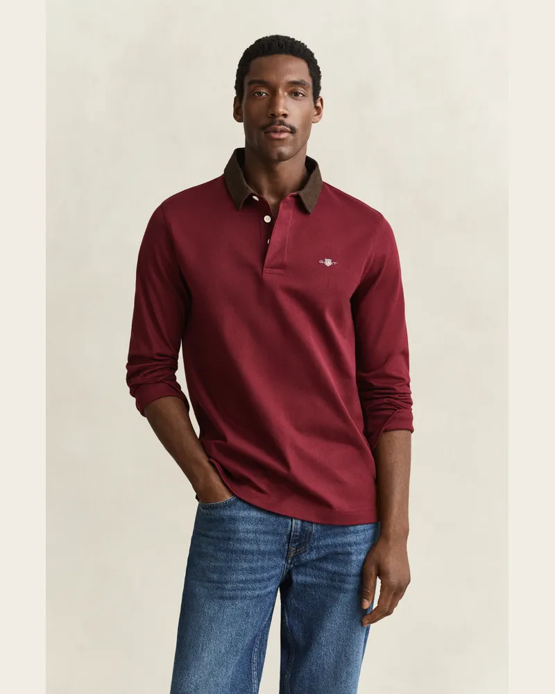 Gant Herren Rugger mit Cordkragen DEEP GRAPE WINE Deep