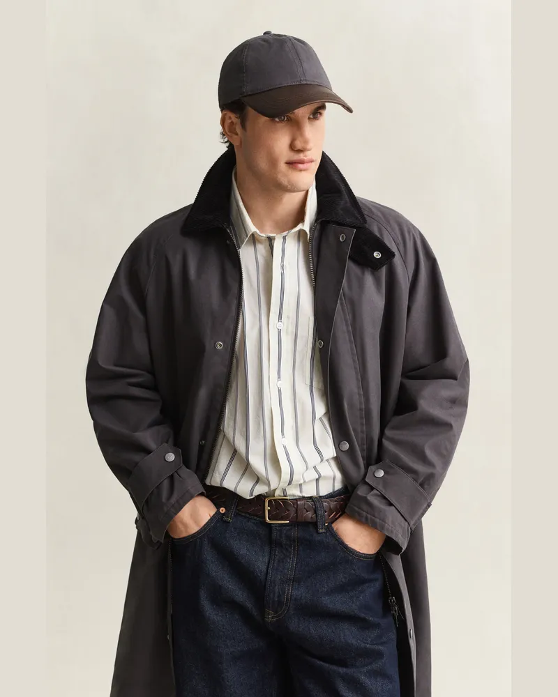 Gant Herren Gewachstes Cap mit Lederschirm DUSKY ANTHRACITE Dusky