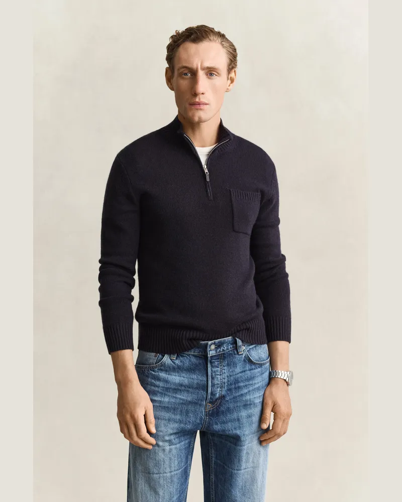 Gant Herren Troyer aus Kaschmir EVENING Blau Evening