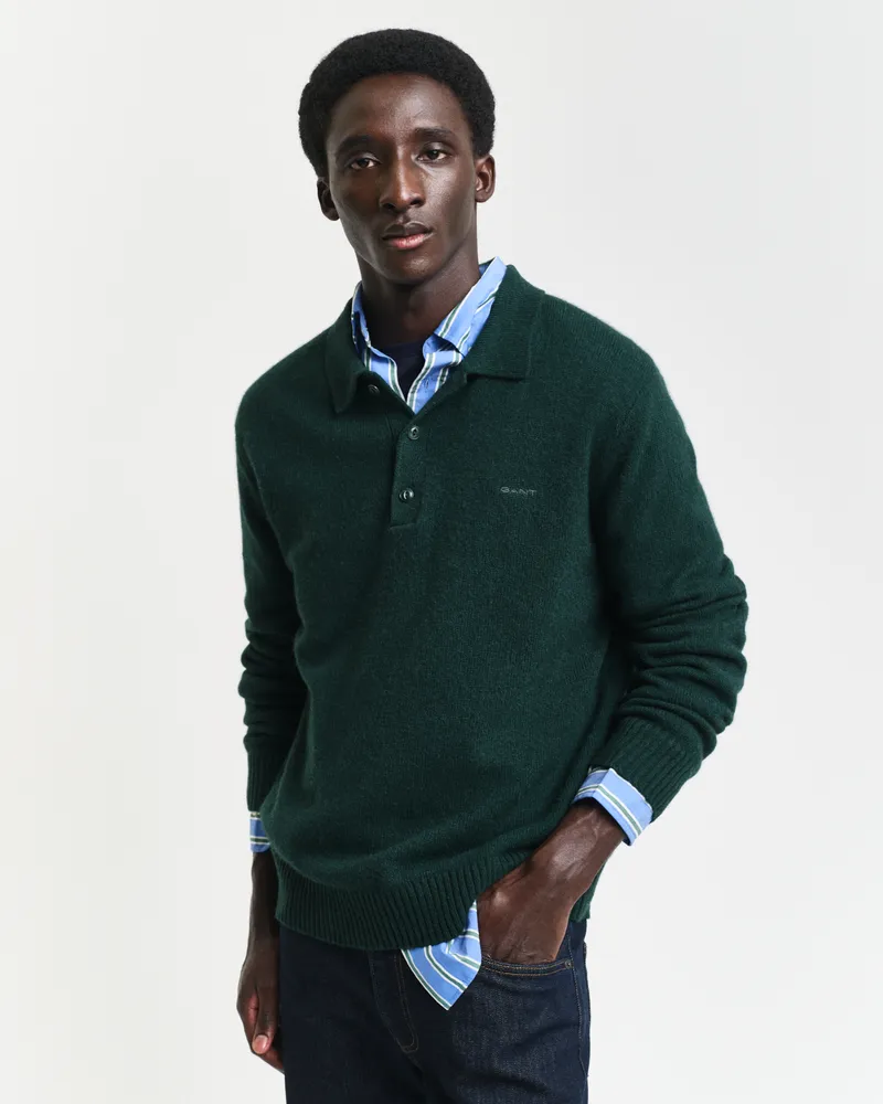 Gant Herren Polopullover aus Wollgemisch 