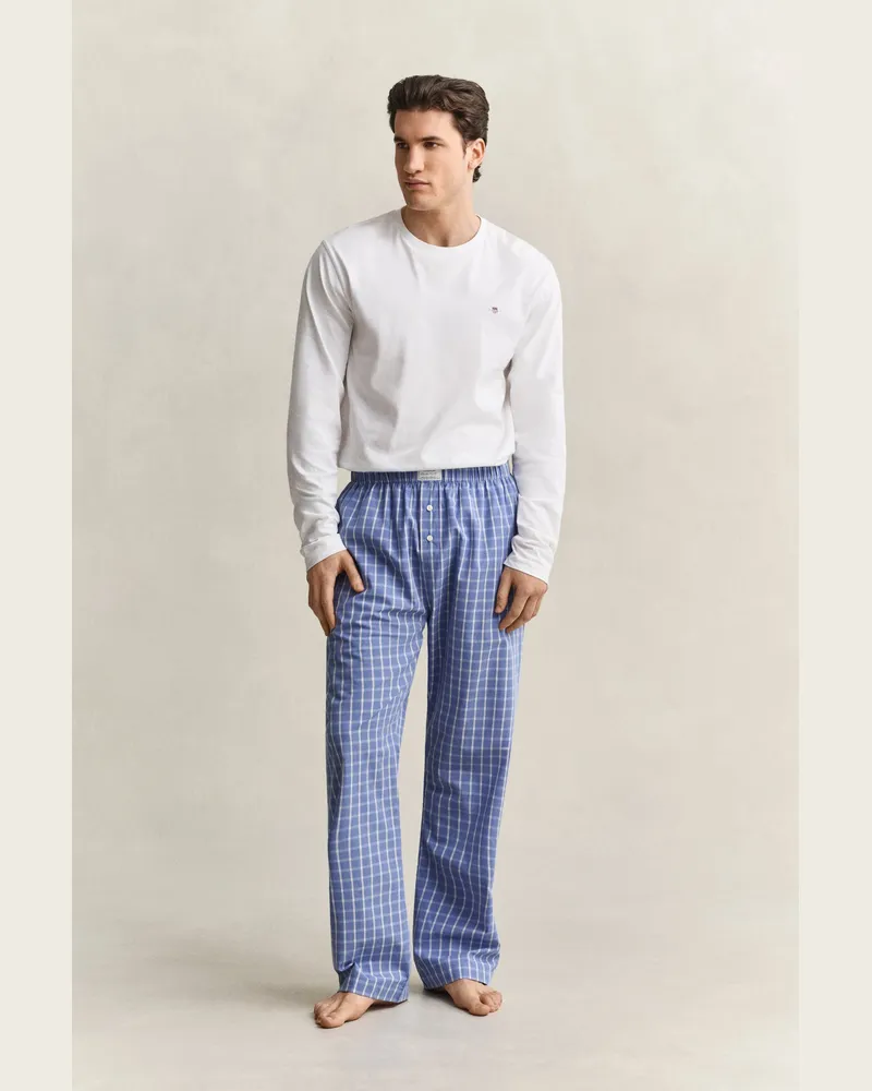 Gant Herren Pyjamahose mit Karomuster PERFECT Blau Perfect