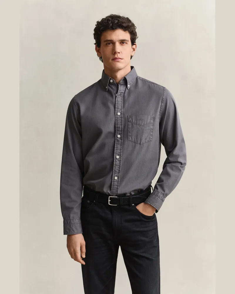 Gant Herren Regular Fit Twillhemd DUSKY ANTHRACITE Dusky