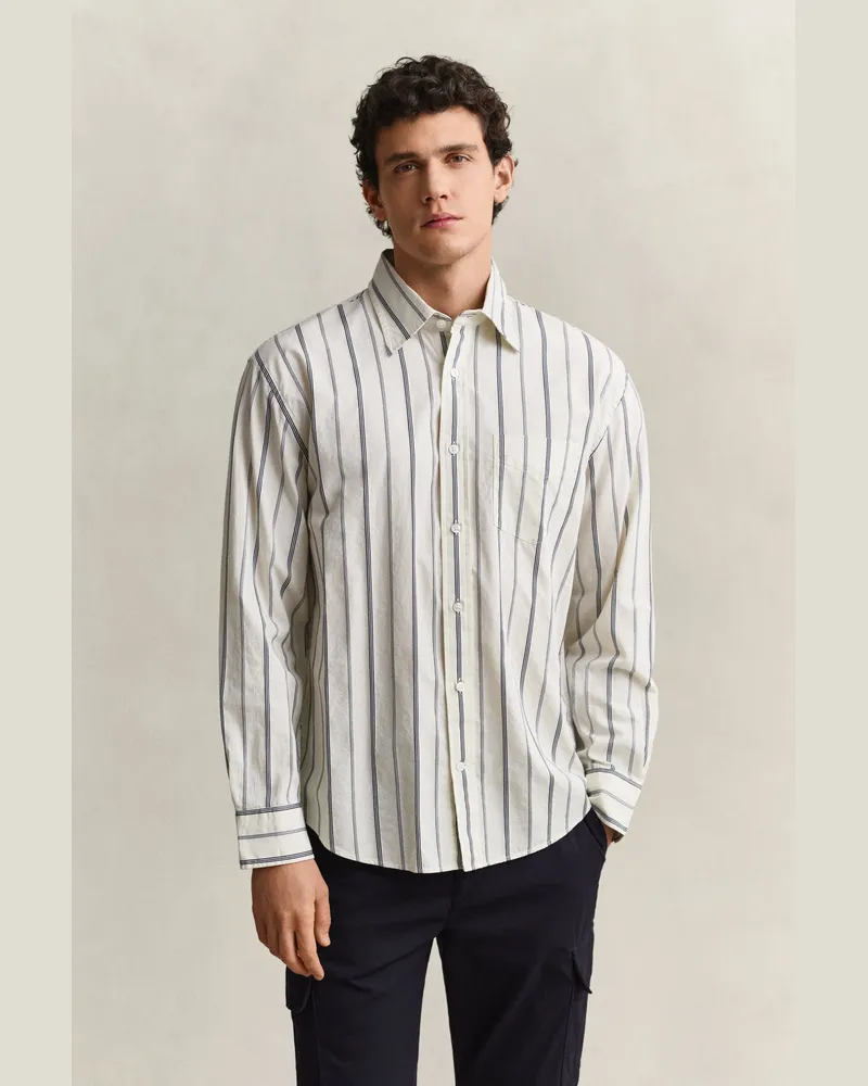 Gant Herren Relaxed Fit Dobby Stripe Hemd SAND Sand