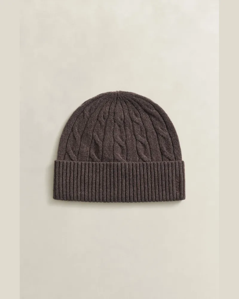 Gant Damen Zopfstrick-Beanie aus Wolle DEEP Braun Deep