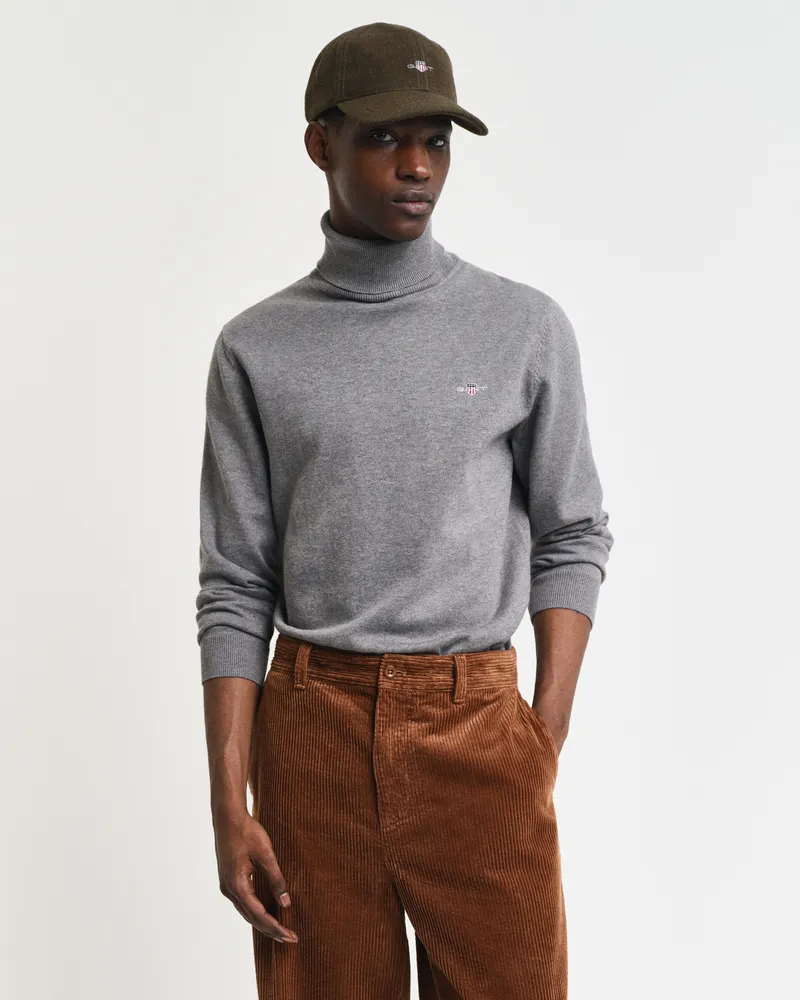 Gant Herren Klassischer Rollkragenpullover aus Baumwolle 