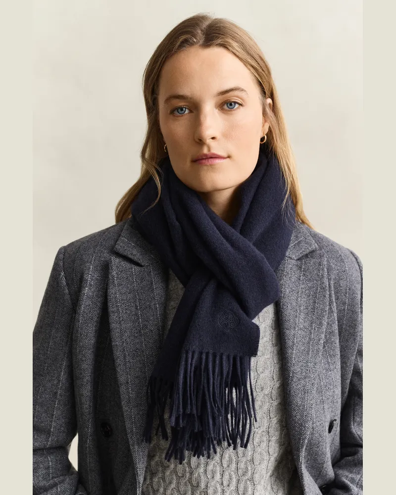 Gant Damen Gewebter Wollschal EVENING Blau Evening