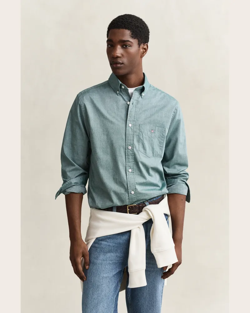 Gant Herren Classic Regular Fit Popeline Hemd DARK EMERALD Dark