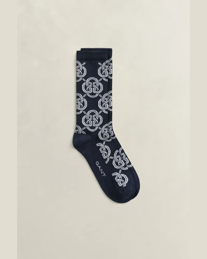 Gant Damen Monogram Socken EVENING Blau Evening