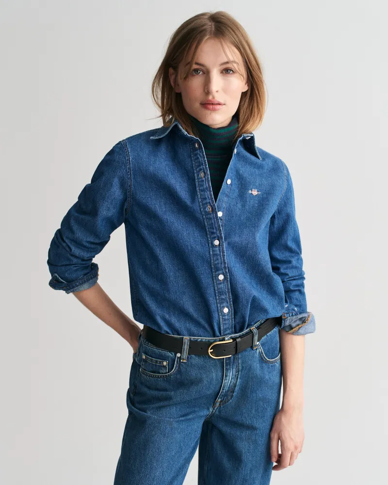 Gant Damen Regular Fit Jeansbluse 