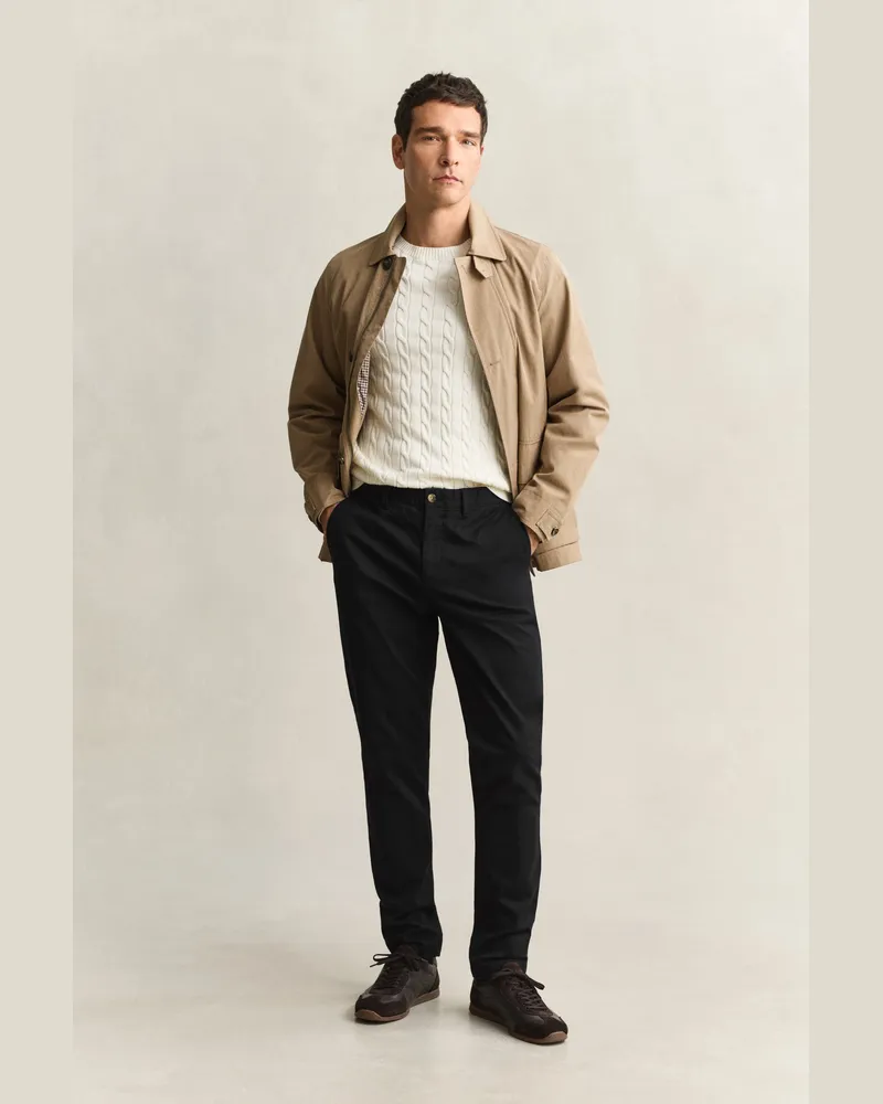 Gant Herren Classic Slim Fit Chinohose Schwarz Schwarz