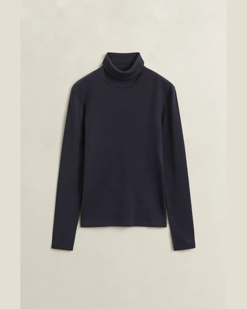 Gant Damen Geripptes Rollkragenshirt EVENING Blau Evening