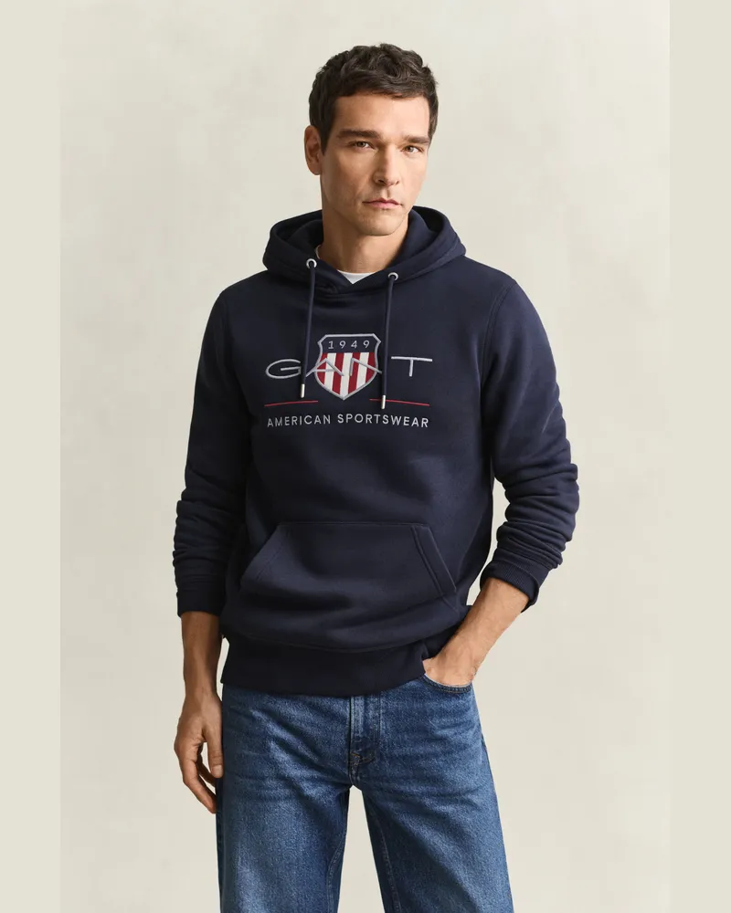 Gant Herren Archive Shield Hoodie EVENING Blau Evening