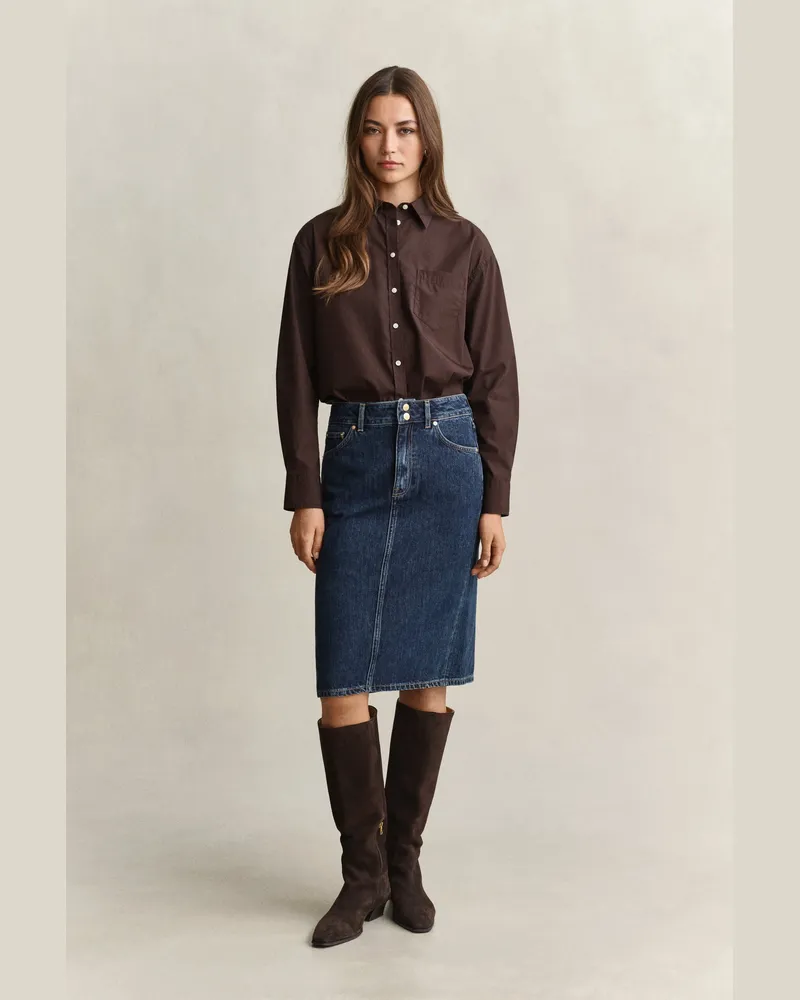 Gant Damen Denim Rock DARK Blau WORN IN Dark