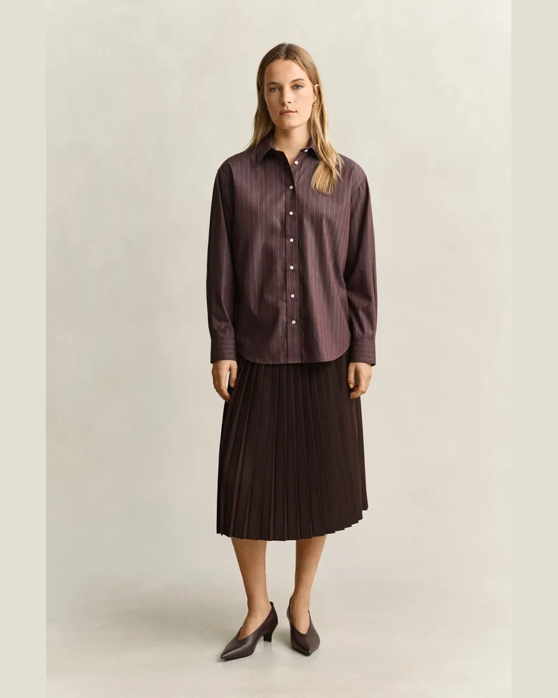 Gant Damen Midirock mit Falten DEEP Braun Deep