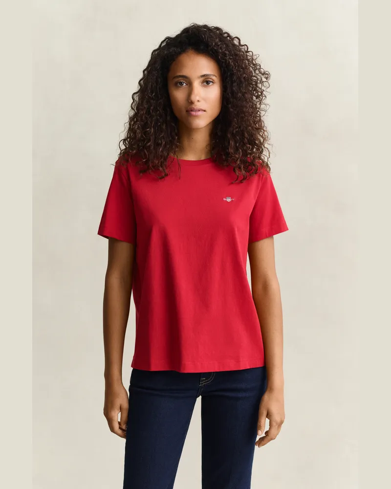 Gant Damen Shield T-Shirt RUBY Rot Ruby