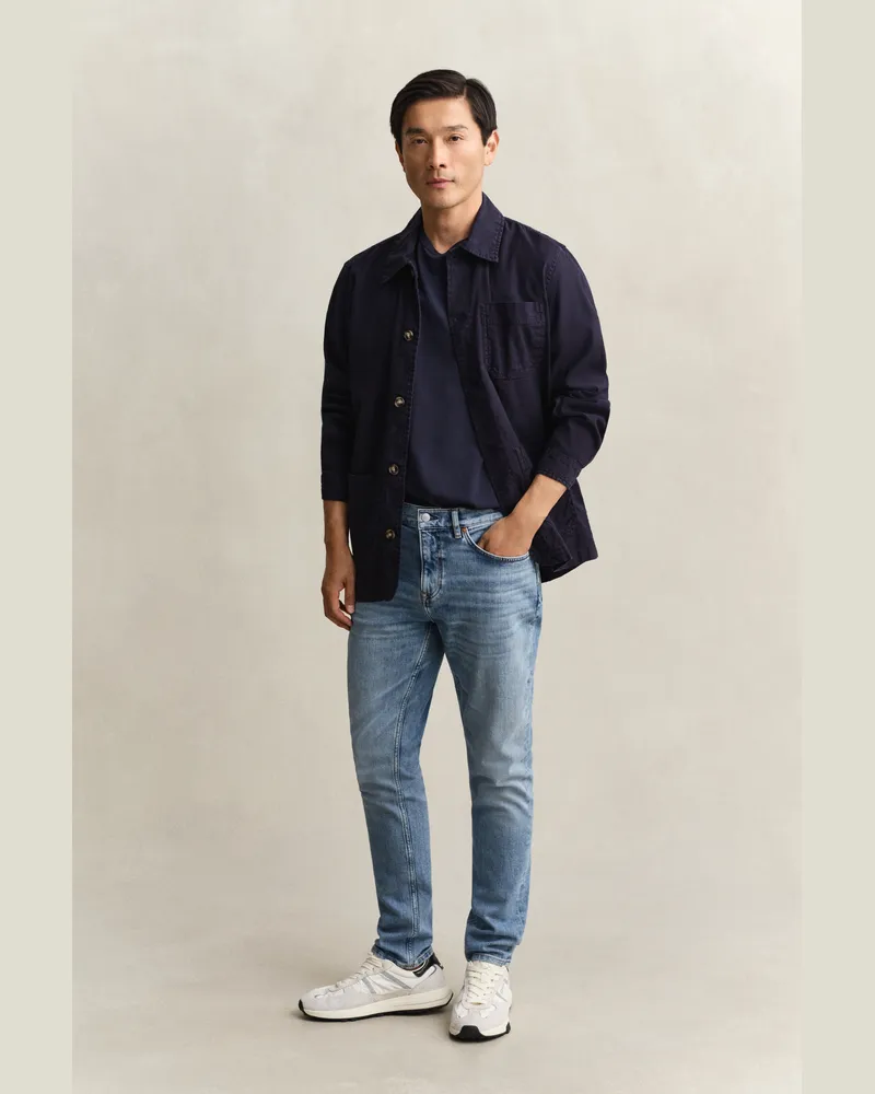 Gant Herren Slim Jeans SEMI LIGHT Blau WORN IN Semi