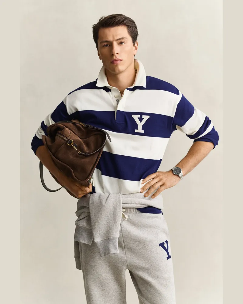Gant Herren Gant x Yale Heavy Rugger mit Streifen RICH NAVY Rich