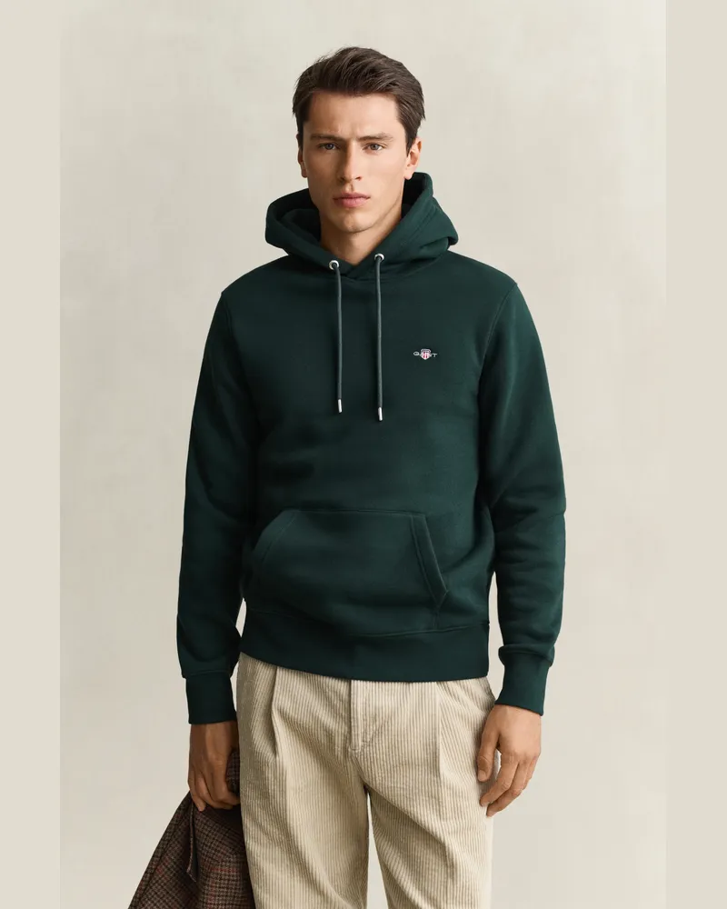 Gant Herren Shield Hoodie TARTAN Grün Tartan