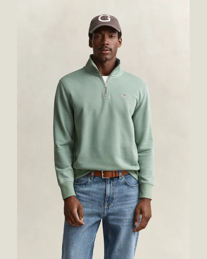 Gant Herren Shield Sweatshirt mit halblangem Reißverschluss SURPLUS MINT Surplus