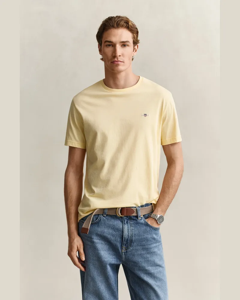 Gant Herren Regular Fit Shield T-Shirt MILD Gelb Mild