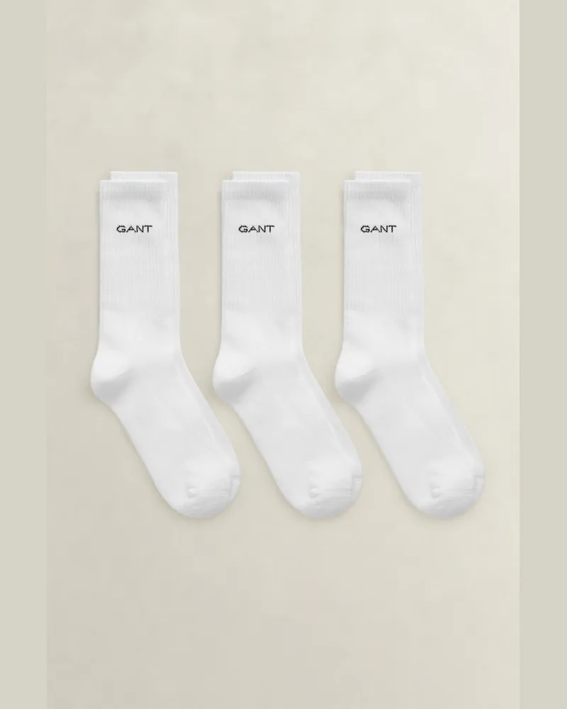 Gant Herren 3er-Pack Sportsocken Weiß Weiß