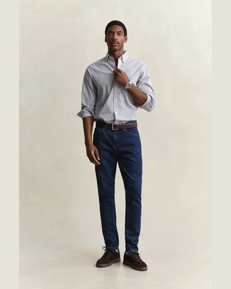 Gant Herren Slim Fit Clean Wash Jeans MID Blau Mid