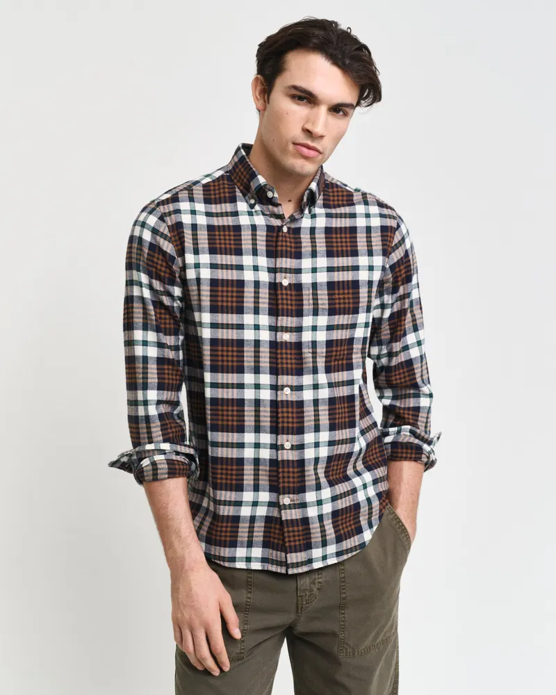Gant Herren Regular Fit Tartan Flanellhemd 