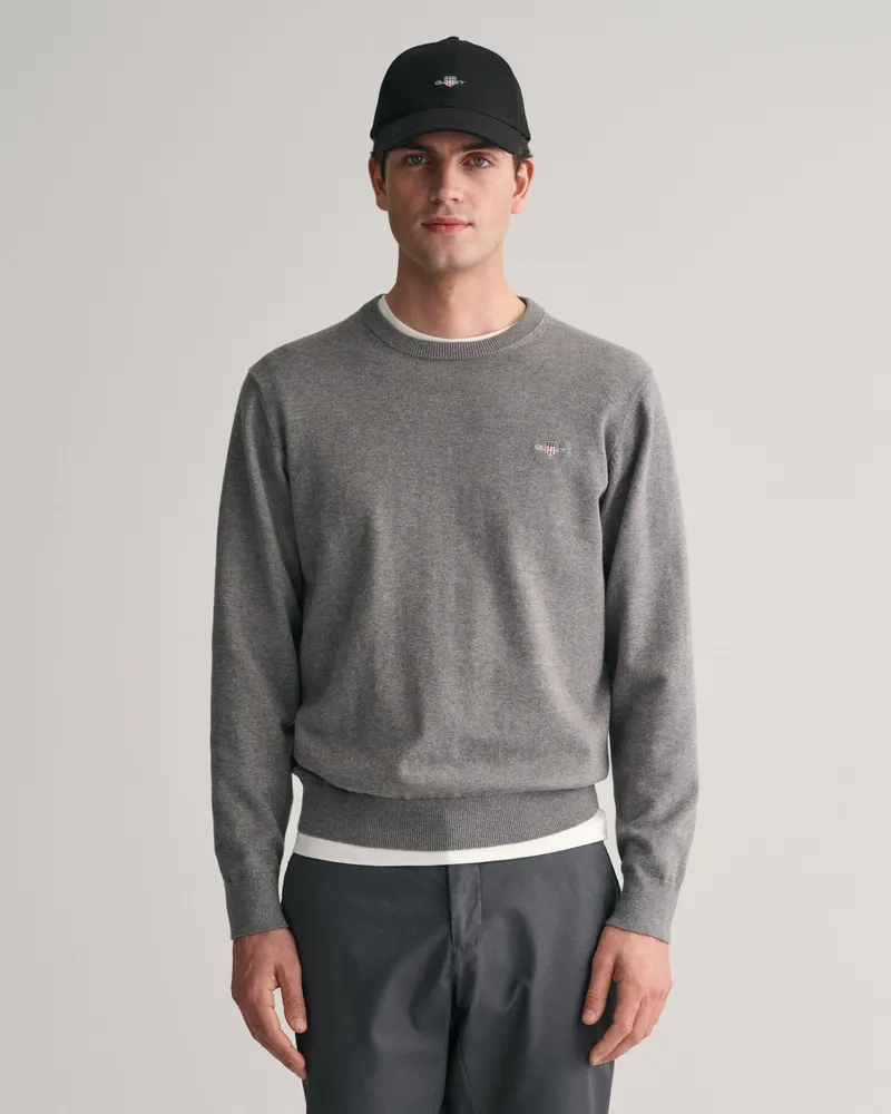 Gant Herren Classic Rundhalspullover aus Baumwolle