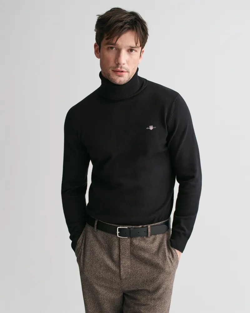 Gant Herren Klassischer Rollkragenpullover aus Baumwolle 